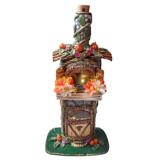 Bottella forma de casa con luz